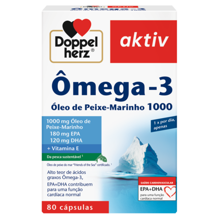 Illustration of the product packaging Doppelherz aktiv Ômega-3 front view