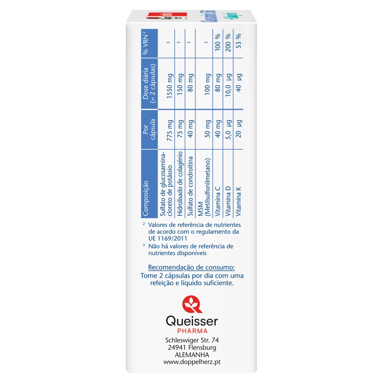 Doppelherz aktiv Glucosamina 1550 Vista lateral esquerda